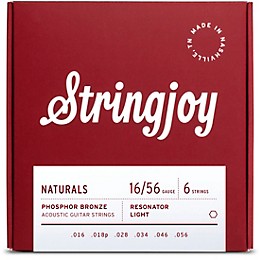 Stringjoy Naturals Phosphor Bronze Acoustic Guitar Strings 16 - 56