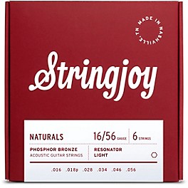 Stringjoy Naturals Phosphor Bronze Acoustic Guitar Stri... Stringjoy Naturals Phosphor Bronze Acoustic Guitar Strings 16 - 56