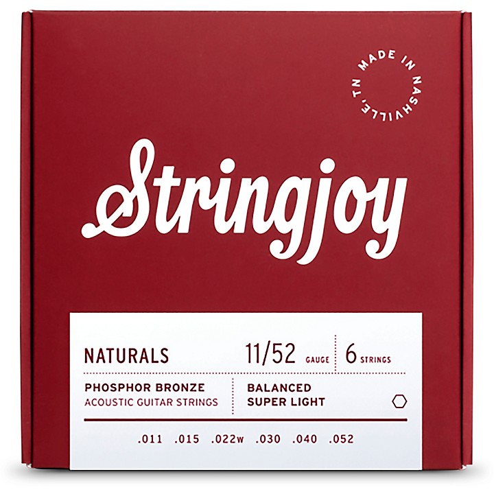 Stringjoy Naturals Phosphor Bronze Acoustic Guitar Strings 11 52