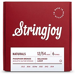 Stringjoy Naturals Phosphor Bronze Acoustic Guitar Stri... Stringjoy Naturals Phosphor Bronze Acoustic Guitar Strings 12 - 54