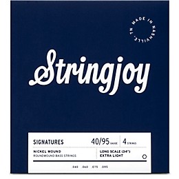 Stringjoy Signatures 4 String Long Scale Nickel Wound Bass Guitar Strings 40 - 95