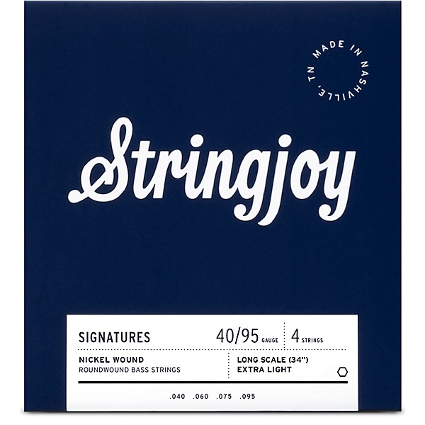 Stringjoy Signatures 4 String Long Scale Nickel Wound Bass Guitar Strings 40 - 95