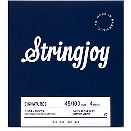 Stringjoy Signatures 4 String Long Scale Nickel Wound Bass Guitar Strings 45 - 100