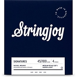 Stringjoy Signatures 4 String Medium ... Stringjoy Signatures 4 String Medium Scale Nickel Wound Bass Guitar Strings 45 - 100