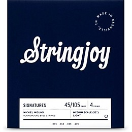 Stringjoy Signatures 4 String Medium Scale Nickel Wound Bass Guitar Strings 45 - 105