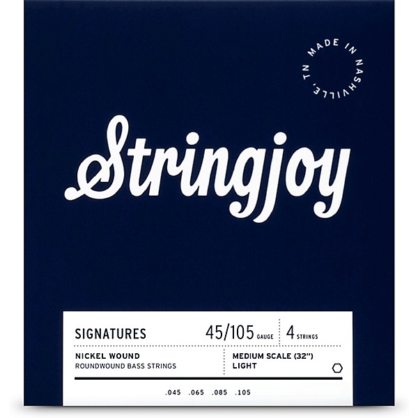 Stringjoy Signatures 4 String Medium Scale Nickel Wound Bass Guitar Strings 45 - 105