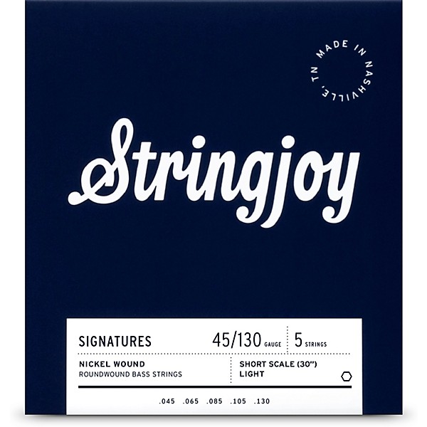 Stringjoy Signatures 5 String Short Scale Nickel Wound Bass Guitar Strings 45 - 130