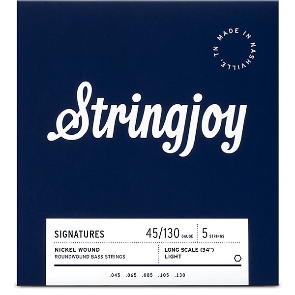 Stringjoy Signatures 5 String Long Scale Nickel Wound Bass Guitar Strings 45 - 130