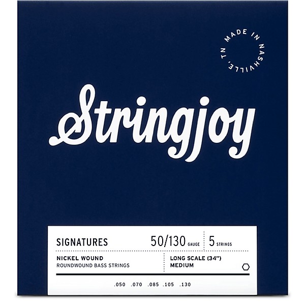 Stringjoy Signatures 5 String Long Scale Nickel Wound Bass Guitar Strings 50 - 130