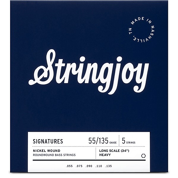 Stringjoy Signatures 5 String Long Scale Nickel Wound Bass Guitar Strings 55 - 135