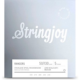 Stringjoy Rangers 5 String Long Scale Stainless Steel Bass Guitar Strings 50 - 130