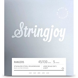 Stringjoy Rangers 5 String Long Scale Stainless Steel Bass Guitar Strings 45 - 130