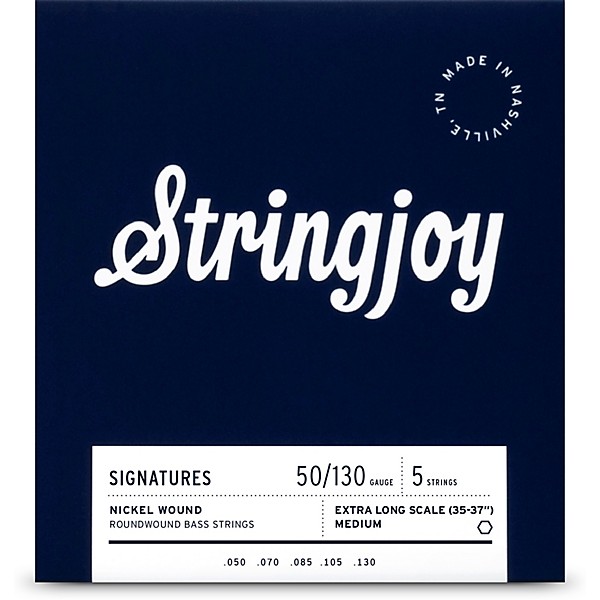 Stringjoy Signatures 5 String Extra Long Scale Nickel Wound Bass Guitar Strings 50 - 130