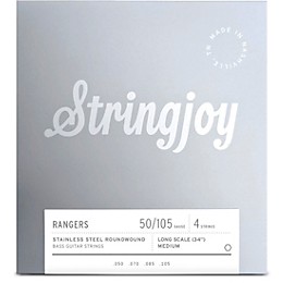 Stringjoy Rangers 4 String Long Scale Stainless Steel Bass Guitar Strings 50 - 105