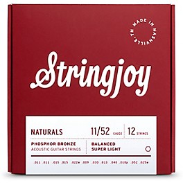 Stringjoy Naturals 12 String Phosphor Bronze ... Stringjoy Naturals 12 String Phosphor Bronze Acoustic Guitar Strings 11 - 52