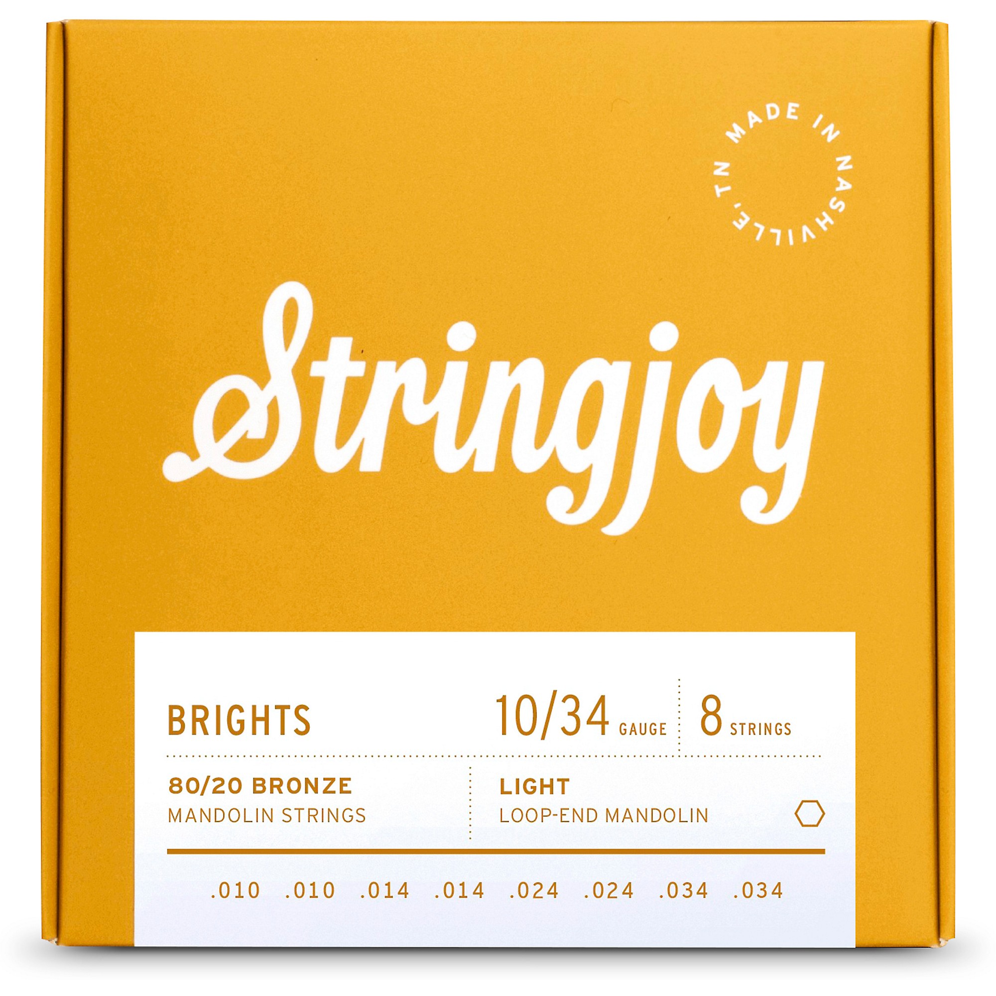 Stringjoy Brights 80 20 Bronze 10 34 Mandolin Strings Guitar