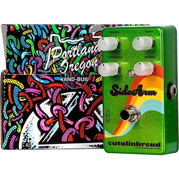 Catalinbread SideArm ('70s Collection) Overdrive Effects Pedal Sparkle Green