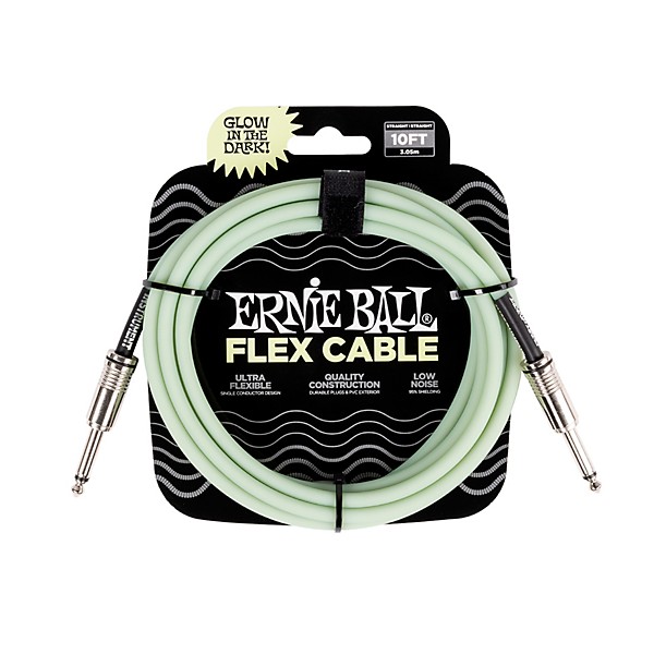 Ernie Ball Flex Glow Instrument Cable Straight/Straight 10 ft.