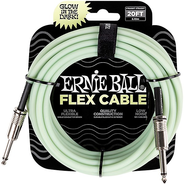 Ernie Ball Flex Glow Instrument Cable Straight/Straight 20 ft.