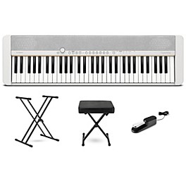 Casio Casiotone CT-S1 61-Key Portable Keyboard Esse... Casio Casiotone CT-S1 61-Key Portable Keyboard Essentials Bundle White