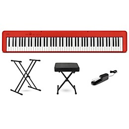 Casio CDP-S160 Compact Digital Piano Essentials Bundle Red