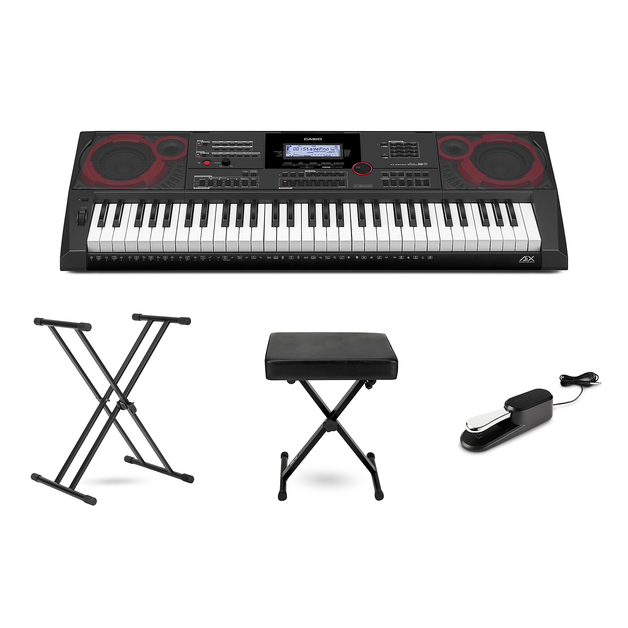 Casio CT-X5000 61-Key Portable Keyboard Essentilas Bundle | Guitar