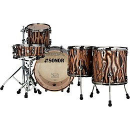 SONOR SQ2 5-Piece Elder Tree Vintage Beech Shell Pack With 22" Bass Drum Natural Black Chrome