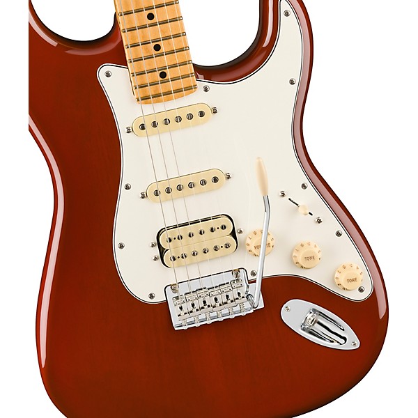 Fender Player II Stratocaster HSS Chambered Mahogany Body Maple Fingerboard Electric Guitar Transparent Mocha Burst