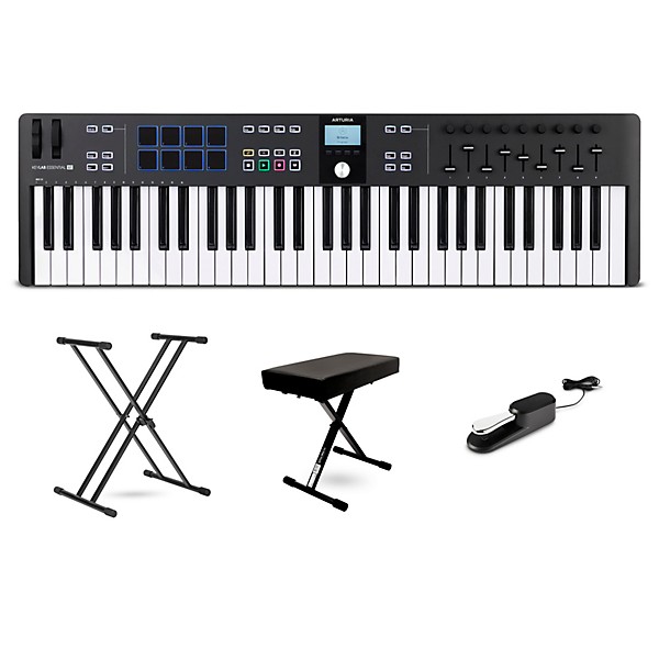 Arturia KeyLab Essential 61 mk3 MIDI Keyboard Controller Essentials Bundle Black