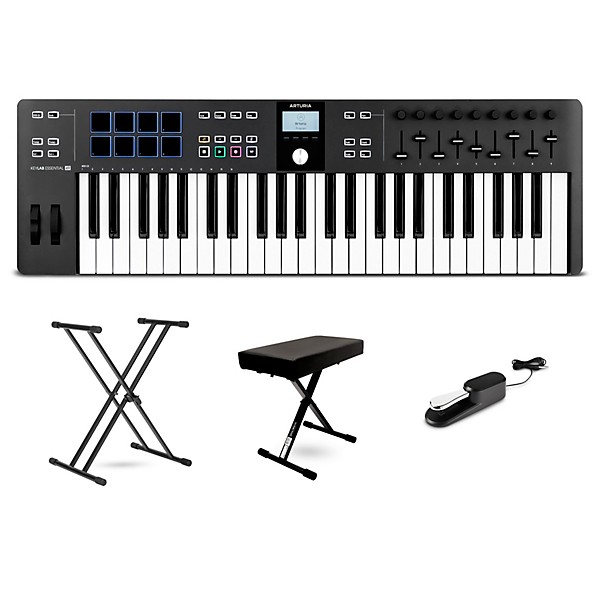 Arturia KeyLab Essential 49 mk3 MIDI Keyboard Controller Essentials Bundle Black