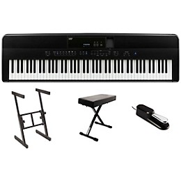 Kawai ES520 Digital Piano Black Essentials Bundle Black