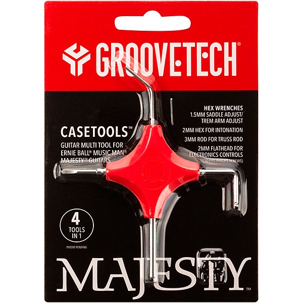 GROOVETECH TOOLS, INC. CaseTools Guitar Multi-Tool for Ernie Ball Majesty Guitars Red