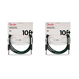 Fender Original Series Straight to Straight Instrument Cable, 2-Pack 10 ft. Sherwood Green