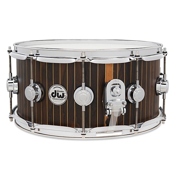 DW DW Collectors Series 333 Maple Snare Drum 14 x 6.5 in. Brass Pinstripe Ziricote