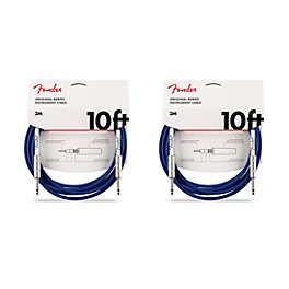 Fender Original Series Straight to Straight Instrument Cable, 2-Pack 10 ft. Daytona Blue