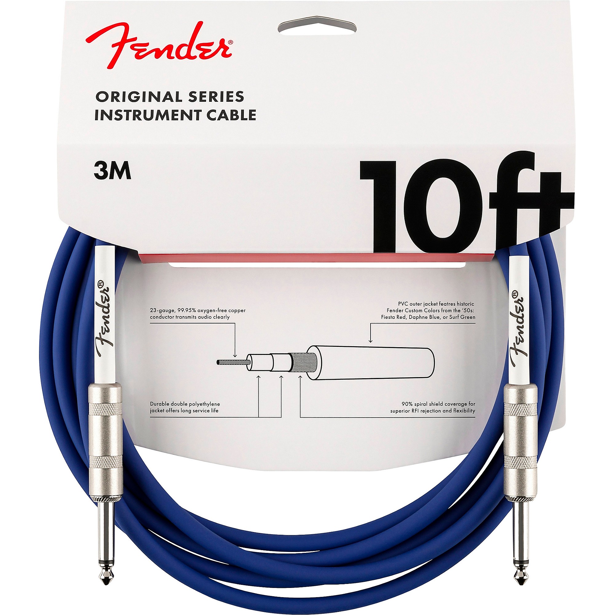 Fender Original Series Straight to Straight Instrument Cable, 2 