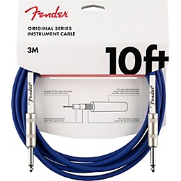 Fender Original Series Straight to Straight Instrument Cable, 2-Pack 10 ft. Daytona Blue