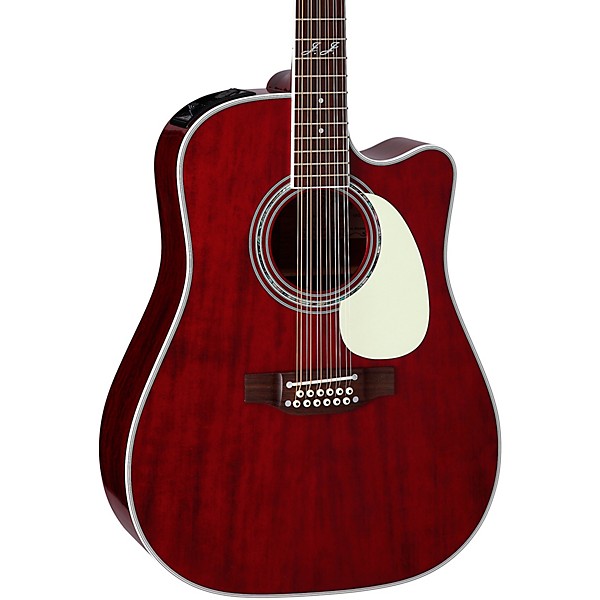 Takamine JJ325SRC 12-String John Jorgenson Signature Dreadnought Acoustic-Electric Guitar Red Satin