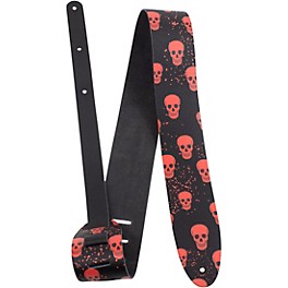 Perri's Direct to Leather Red Skulls Guitar Strap 2.5 in.