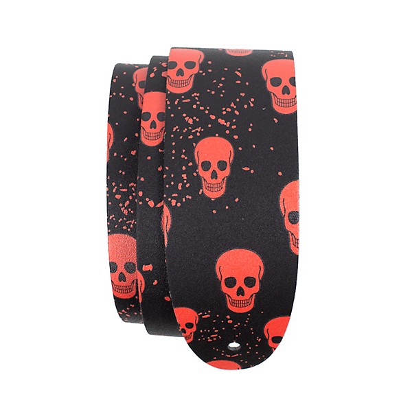 Perri's Direct to Leather Red Skulls Guitar Strap 2.5 in.