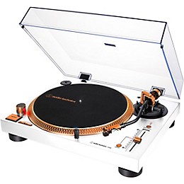 Audio-Technica LP120XUSB-WB Direct-Drive Turntable (Analog & USB) White and Bronze