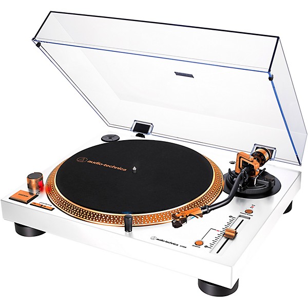 Audio-Technica LP120XUSB-WB Direct-Drive Turntable (Analog & USB) White and Bronze