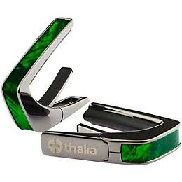 Thalia Exotic Series Black Chrome Guitar Capo Green Angel Wing