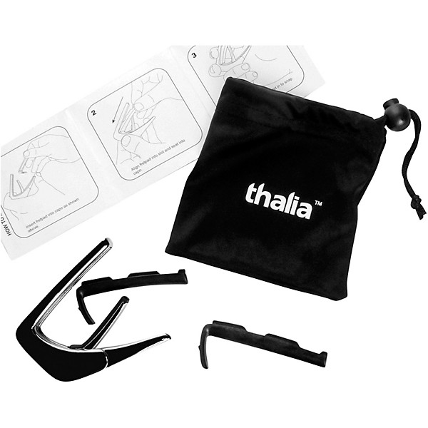Thalia Exotic Series Black Chrome Guitar Capo AAA Hawaiian Koa Inlay