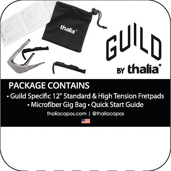 Thalia x Guild Guitar Black Chrome Capo G-Shield on Koa