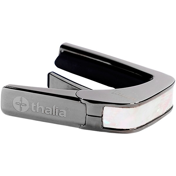 Thalia x Taylor Guitar Black Chrome Capo White Pearl W/ Black Logo