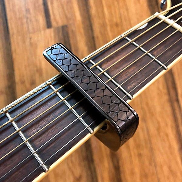Thalia Premium Series Black Chrome Guitar Capo Black Dragon Scales