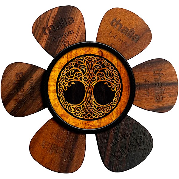 Thalia Pick Puck Pick Holder Tree of Life Hawaiian Koa