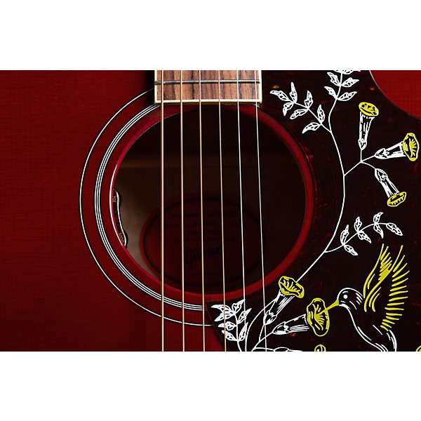 Gibson Hummingbird Standard 3A Quilt Limited-Edition Acoustic-Electric Guitar Wine Red