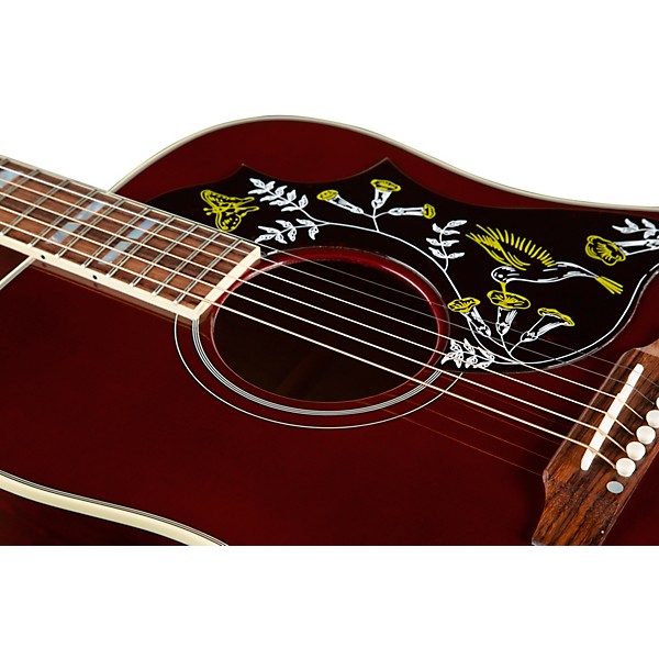 Gibson Hummingbird Standard 3A Quilt Limited-Edition Acoustic-Electric Guitar Wine Red